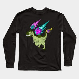 Dinosaur Impact Meteorite Cool Meteor Shower Tyrannosaurus Long Sleeve T-Shirt